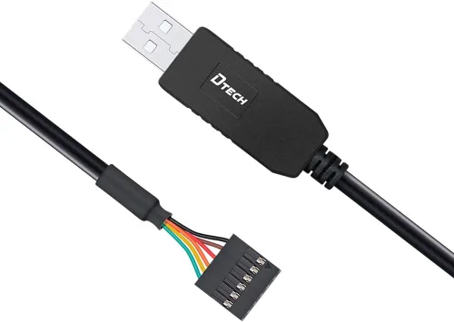 Vista 5 de DTECH Cable serie USB a TTL de 6 pies 3.3 V 6 pines UART adaptador genuino FTDI FT232RL chip Debug Cable compatible con Windows 11 10 8 7 Linux MAC