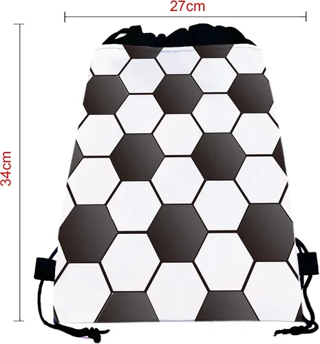 Vista 5 de CC HOME Paquete de 12 bolsas con cordón de fútbol, bolsas de recuerdo de fiesta de fútbol para niños, decoraciones de bebé con temática de fútbol