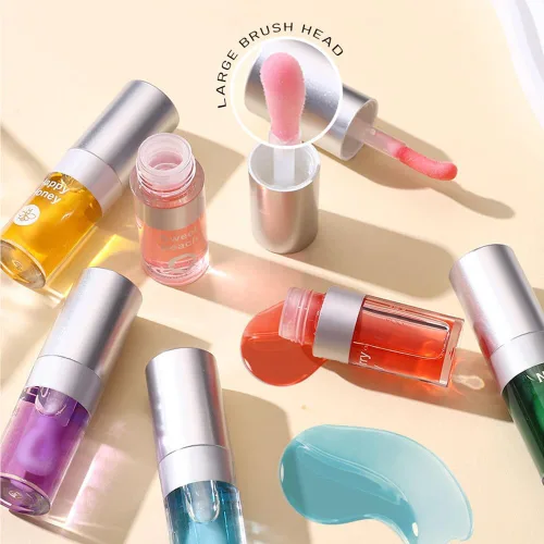 Vista 8 de Juego de 3 aceites hidratantes para labios, aceite hidratante para labios, brillo labial, transparente, sin pegajoso, bálsamo labial, cuidado