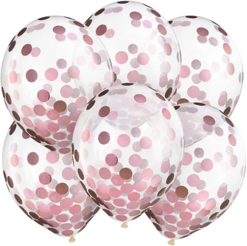 Vista 11 de Globos de látex de confeti, color negro transparente, dorado plateado de 12 Negro y plateado