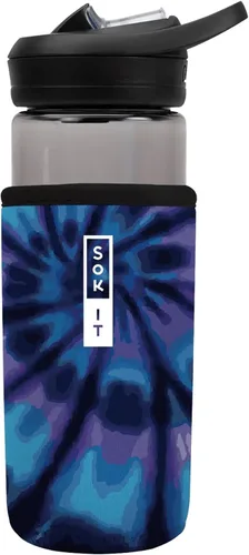 Vista 150 de Sok It BotlSok Funda para botella de agua con cubierta de neopreno aislante (Floral abstracto, se ajusta a CamelBak o Nalgene de 12 onzas)