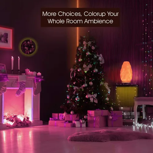 Vista 6 de WBM Smart Tira de luces LED RGB, IP65 impermeable de 16.4 pies de largo, compatible con Alexa, Google Home, control de aplicación para el hogar