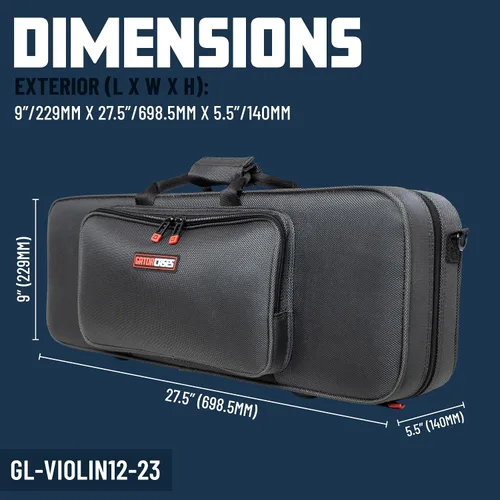 Vista 6 de Gator Cases Serie Adagio Funda ligera de poliespuma EPS para violín de 1/2 tamaño; (GL-VIOLIN12-23)
