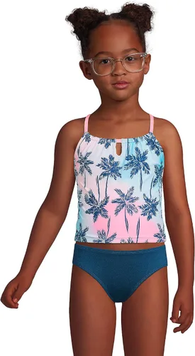 Vista 2 de Lands' End Top de natación tankini con agujero de cerradura para niñas