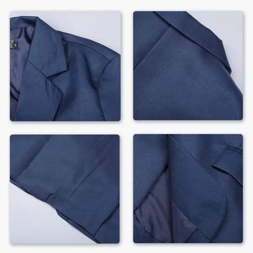 Vista 22 de YUNCLOS Chaqueta blazer casual de 1 botón con solapa con muescas para hombre