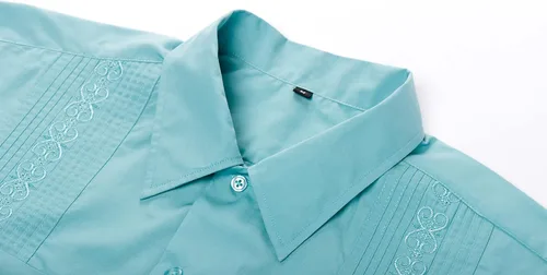 Vista 2 de EUMAYA Camisas Guayabera de manga larga para hombre, camisa cubana para hombre