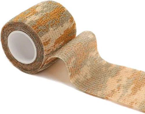 Vista 3 de Paquete de 12 vendajes autoadhesivos, cinta cohesiva de camuflaje (camuflaje beige)