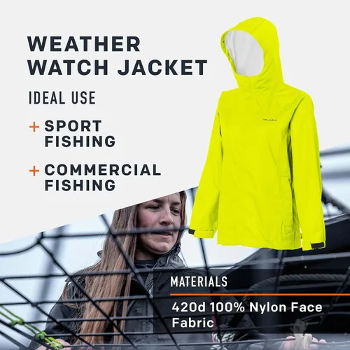 Vista 2 de Grundens - Chaqueta de pesca con capucha para mujer, impermeable, resistente a las manchas