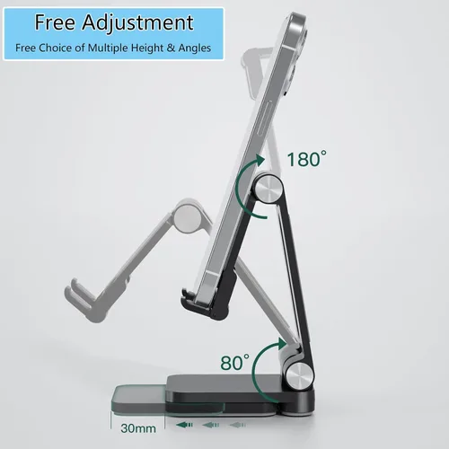 Vista 9 de Fanlory Soporte plegable para teléfono celular, soporte para laptop, altura y ángulo ajustables, soporte plegable para teléfono celular