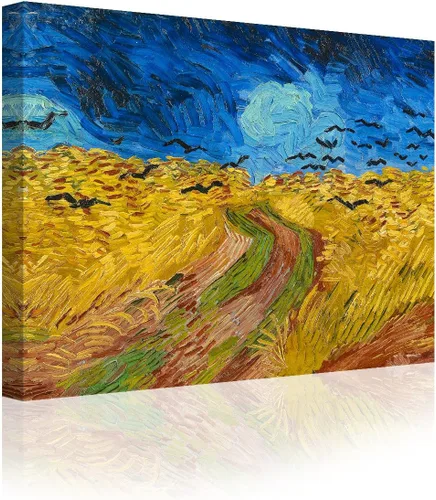 Vista 81 de IPIC - Campo de trigo con cuervos, reproducción artística de Vincent Van Gogh. Lienzo de giclée para decoración del hogar 10#F (20 x 16)