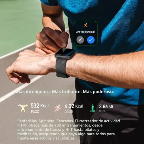 Vista 5 de FITVII Reloj Inteligente de Salud y Fitness (Responder/Realizar Llamadas), Reloj Inteligente con Monitoreo de Frecuencia Cardíaca y Presión Arterial