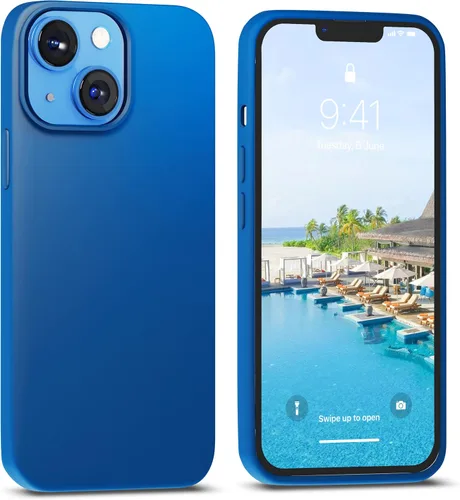 Vista 16 de IceSword Funda compatible con iPhone 13 Mini, color azul bebé, funda de silicona ultra delgada, a prueba de golpes, suave, de 5.4 pulgadas, azul
