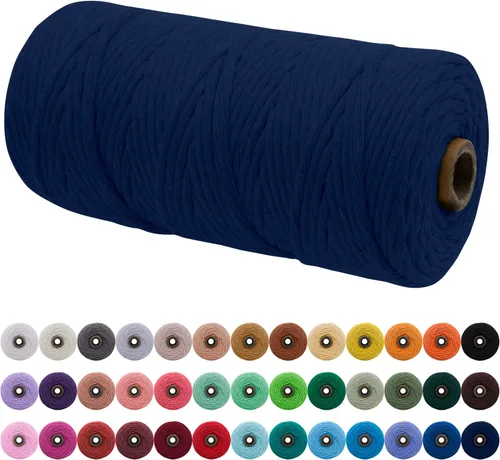 Vista 166 de JeogYong Cordón de macramé de un solo hilo 3 mm x 109 yardas (328 pies) Cuerda de algodón suave Hilo de macramé de 3 mm, suministros de macramé