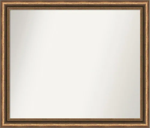 Vista 80 de Amanti Art Espejo de baño de bronce para sobre fregadero, 24 x 24 pulgadas, espejo de tocador cuadrado estrecho de bronce Manhattan, marco de madera