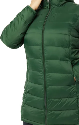 Vista 5 de Tienda Essentials - Abrigo acolchado, ligero y resistente al agua con capucha para mujer, disponible en talla extragrande