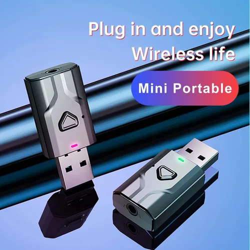 Vista 8 de Receptor de transmisor USB Bluetooth 5.0, adaptador de audio inalámbrico 2
