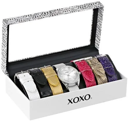 Vista 2 de XOXO XO9062 Reloj en tono plateado con bandas intercambiables para mujer