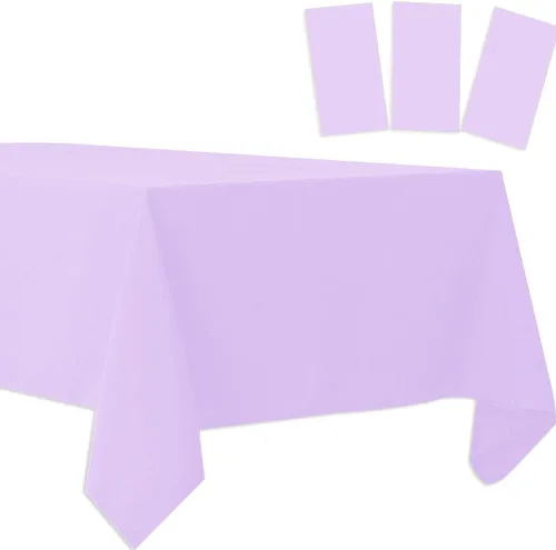 Vista 3 de Paquete de 3 manteles de plástico de color morado oscuro, desechables, manteles de Navidad, para barbacoa, picnic, cumpleaños, fiestas de Navidad