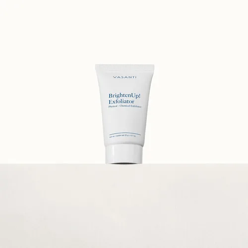 Vista 4 de VASANTI BrightenUp! Exfoliante (0.71 oz) Exfoliante facial físico + químico con resultados instantáneos para una piel suave, tersa y radiante