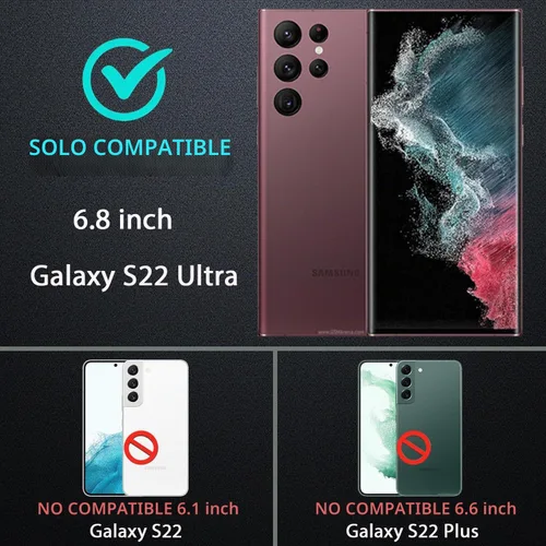 Vista 2 de YKHJKLEC Funda para Samsung Galaxy S22 Ultra, con 2 piezas [protector de pantalla de TPU flexible autorreparable y protector de lente de cámara]