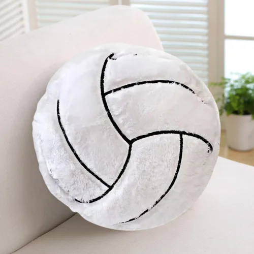 Vista 7 de Almohada de baloncesto de felpa de 18'. Almohada de fútbol mullida y duradera. Almohada con forma de balón de deportes, almohada de balón. Almohada
