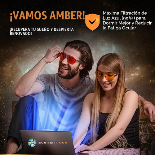 Vista 5 de Blue Light Blocking Glasses Amber Lenses For Eyestrain Relief, Better Sleep, Computer Screen Blockers