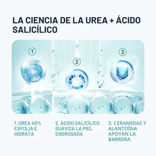 Vista 4 de Crema de urea 40 por ciento para pies de máxima fuerza, crema de urea para pies y removedor de callos, crema exfoliante para talones con ácido