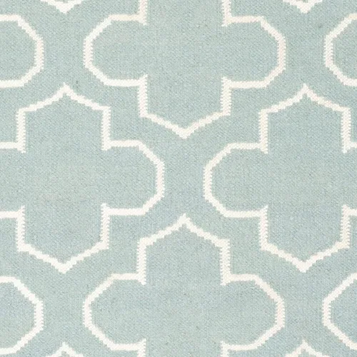 Vista 7 de SAFAVIEH Dhurries Collection DHU625A - Alfombra decorativa de lana de alta calidad hecha a mano de 2 pies 6 pulgadas x 4 pies, azul/marfil