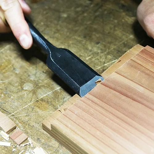 Vista 6 de KAKURI Cincel de mortaja japonés para carpintería 1/8" (3 mm), fabricado en Japón, cincel de madera Oire Nomi, hoja de acero japonés de alto carbono