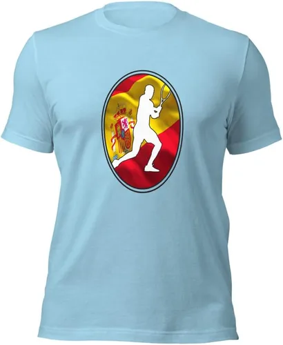 Vista 53 de Carlos Alcaraz Camiseta de manga corta unisex de algodón con diseño de bandera de España