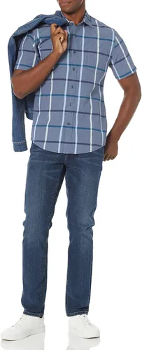 Vista 5 de Tienda Essentials Men's Slim-Fit Short-Sleeve Poplin Shirt