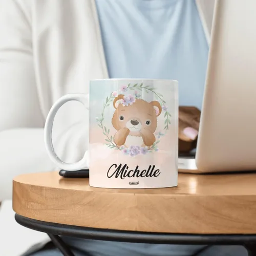 Vista 3 de CUBICER Tazas de café personalizadas con nombre personalizado, tazas de cerámica blanca, regalos de Navidad de vidrio para niños, mujeres, adultos