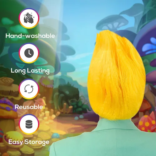 Vista 3 de City Costume Wigs Peluca Troll (amarillo)