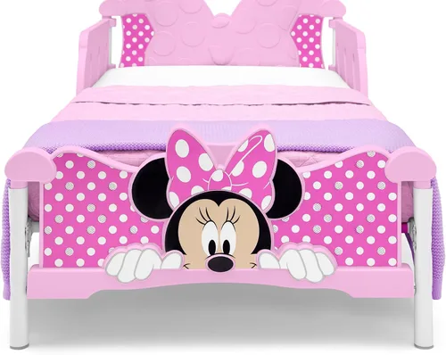 Vista 7 de Delta Children Minnie Mouse Cama para Niños Pequeños 3D, Rosa