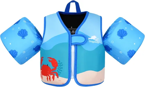 Vista 15 de Gogokids Chaleco de natación para bebé, flotadores para niños de 33-66 libras, chaqueta de natación para niños con alas de agua para niños de 2 3 4