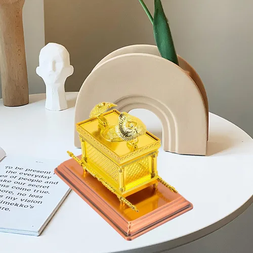 Vista 4 de PRETYZOOM Arca de aleación de réplica, oro de decoración religiosa para oficina en casa