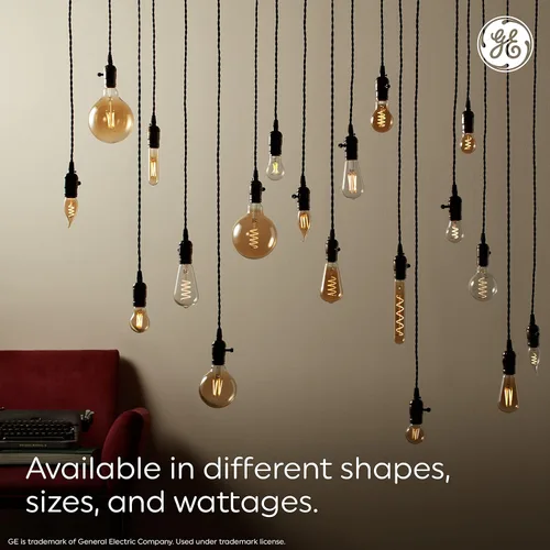 Vista 7 de GE Bombillas LED de estilo vintage, 60 vatios, acabado ámbar, bombillas estilo Edison ST19 (paquete de 6)