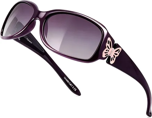 Vista 10 de LVIOE - Lentes de sol polarizadas para mujer, decoración de mariposa a la moda, para conducir y pescar - 99.99% de protección UV