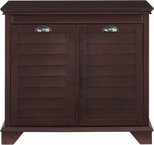 Vista 3 de Crosley Furniture Lydia - Cesta para ropa sucia con bolsas de clasificación de lino, almacenamiento y organización en el baño, color espresso