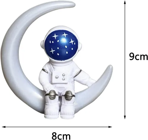 Vista 5 de Figura de astronauta de resina, estatua de astronauta, adorno de astronauta, escultura de mesa para decoración de mesa en el interior del automóvil
