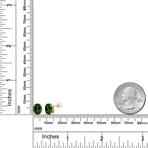Vista 60 de Gem Stone King Aretes de oro de 14 quilates con piedra natal ovalada de 0.315 x 0.236 in Aretes de oro para mujer