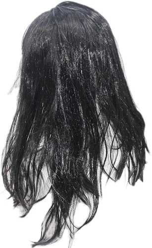 Vista 5 de Máscara femenina sexy realista con pelo largo negro fiesta de Halloween máscara de látex mujer cara crossdressing marica