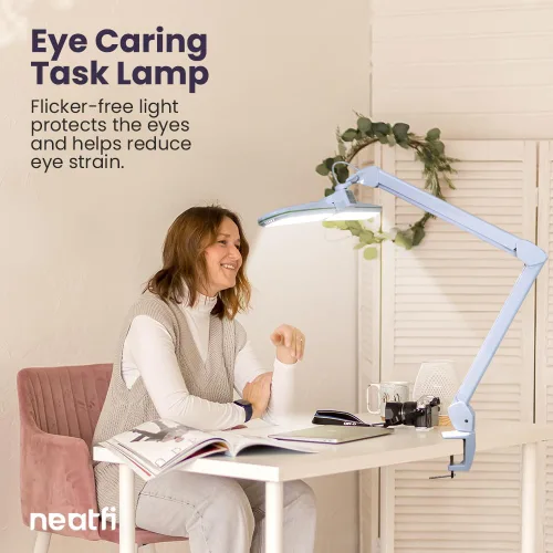 Vista 2 de Neatfi Elite HD XL - Lámpara LED de escritorio, 3 modos de luz, 90 piezas SMD LED, atenuación no polar, iluminación brillante que cuida los ojos