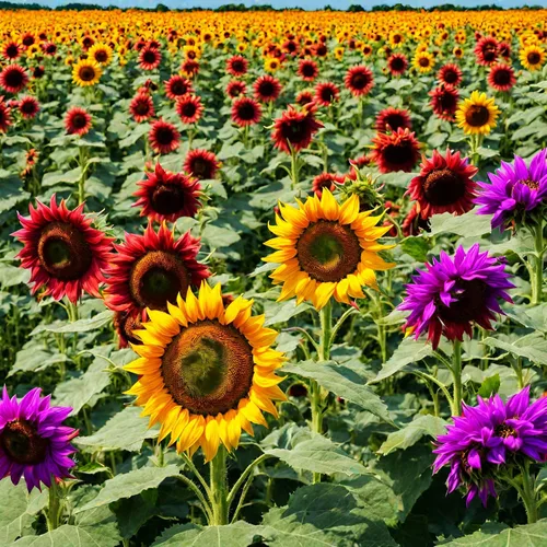 Vista 2 de 100 piezas de semillas de girasol abigarradas enanas multicolor, plantas para decoración del jardín del hogar