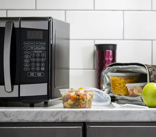 Vista 3 de 8 onzas – 24 juegos de recipientes de plástico para almacenamiento de alimentos con tapas flexibles herméticas para microondas, sin fugas, lavables