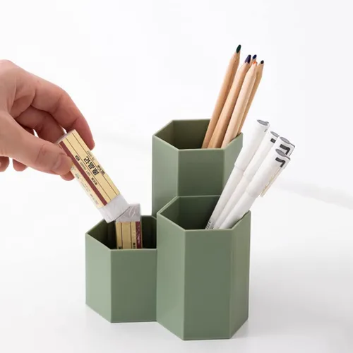 Vista 6 de Portalápices para organizador de escritorio, lindo soporte para bolígrafos, suministros de escritorio de oficina y accesorios para escritorio