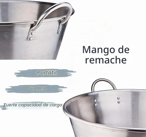 Vista 5 de ARC Acero Inoxidable 41QT Mexicano Cazo Para Carnitas, Wok grande al aire libre Resistente, ideal para carnitas y estofado, 21 pulgadas