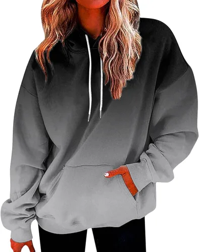 Vista 13 de Ceboyel Sudaderas de gran tamaño para mujer, teñido anudado, manga larga, sudaderas con capucha, ajuste holgado, ropa de moda para adolescentes