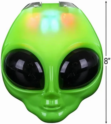 Vista 2 de Rhode Island Novelty Máscara alienígena verde iluminada de 8 pulgadas, una por pedido