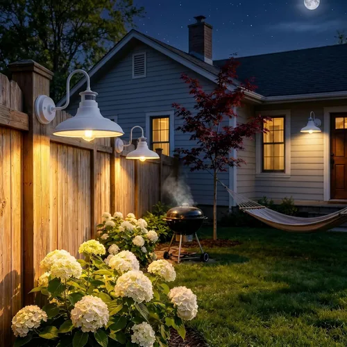 Vista 7 de Paquete de 2 apliques de pared de cuello de ganso estilo granja, luces de granero, sensor de movimiento y del anochecer al amanecer, accesorios